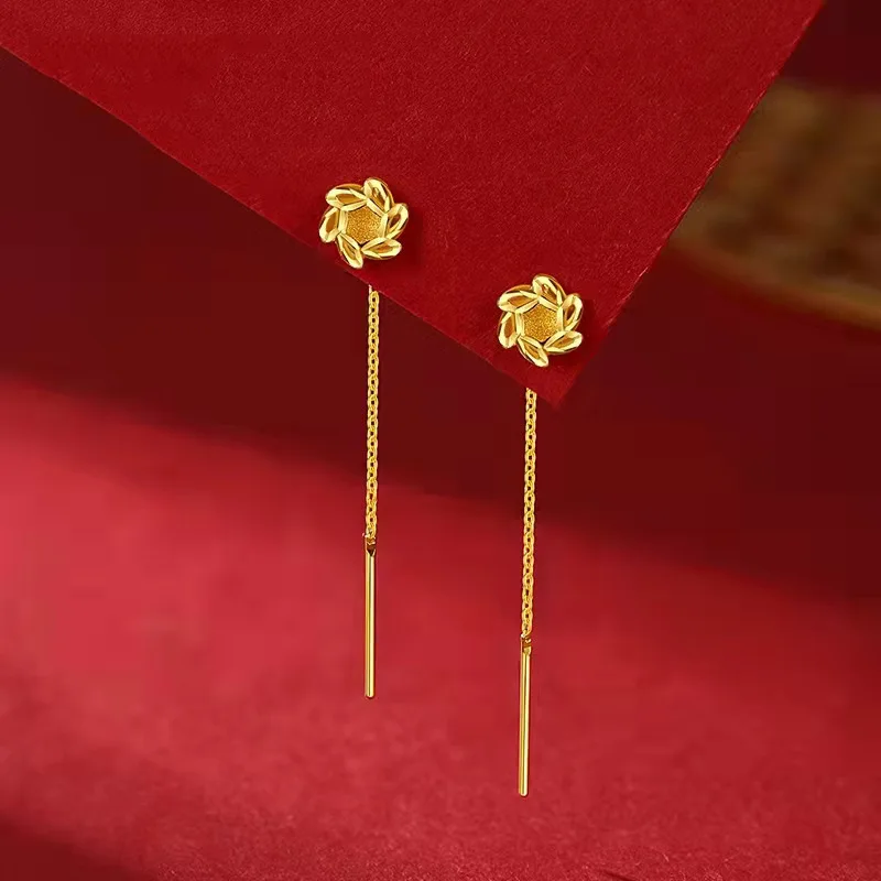 Jewelry Making Gold Wire - Złoty kolor Pozłacany kolczyk z koniczyną