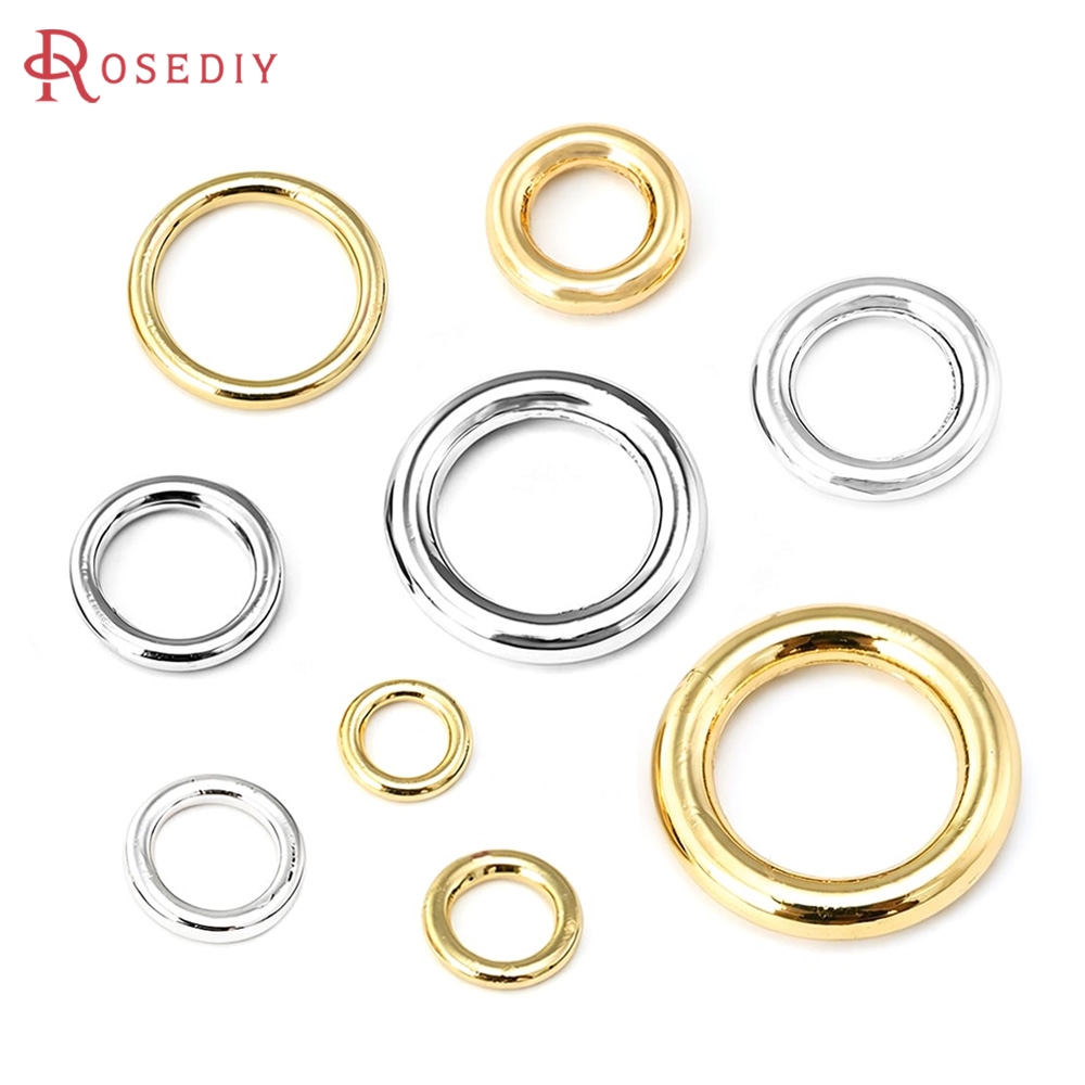 Jewelry Making Gold Wire - 4~14,5 MM Mosiężne okrągłe pierścienie w