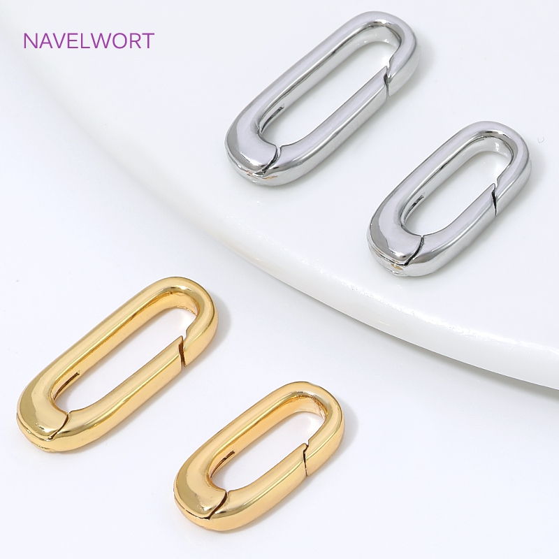 Jewelry Making Articles - 1/2/4 szt. Złote (18K) owalne zapięcia