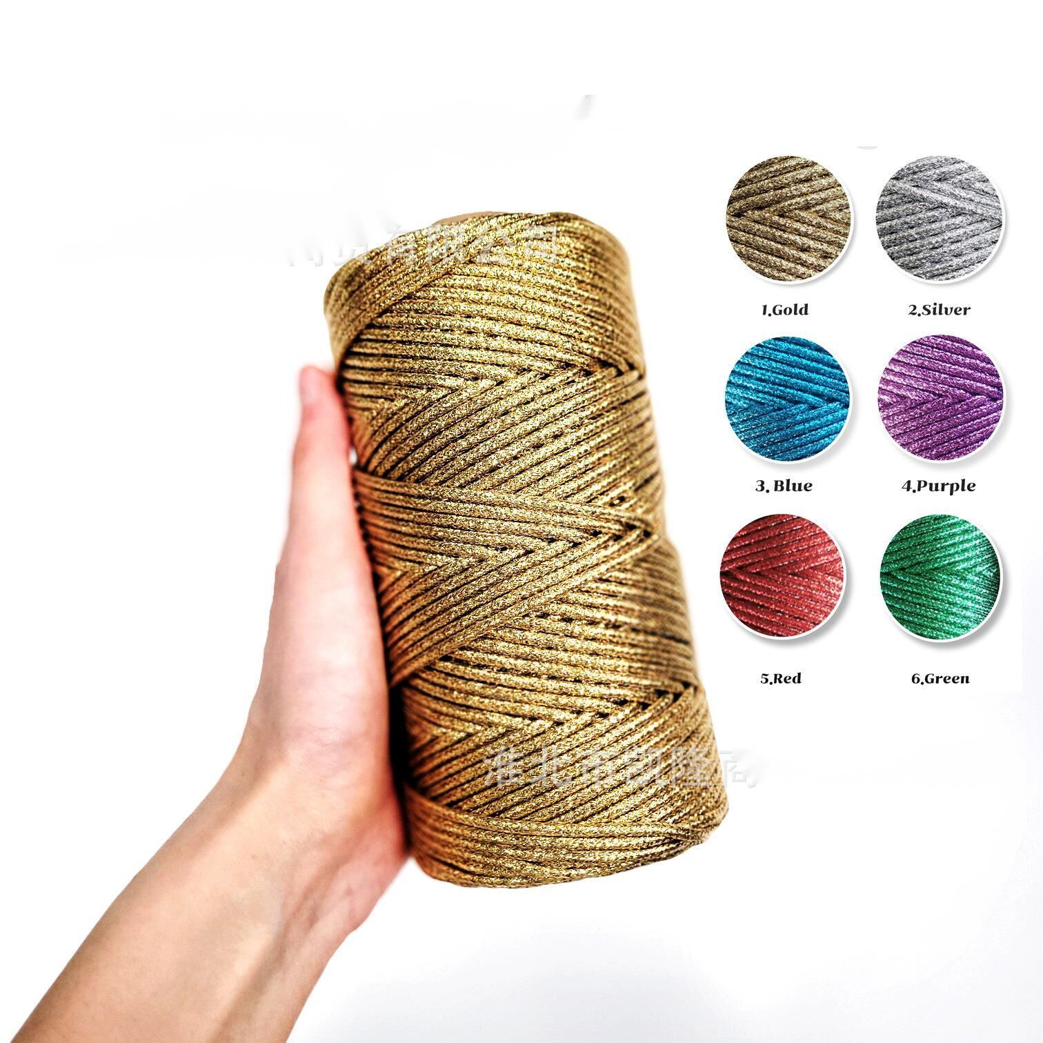Jewelry Making Gold Wire - Błyszczący metaliczny pleciony sznurek 3mm x