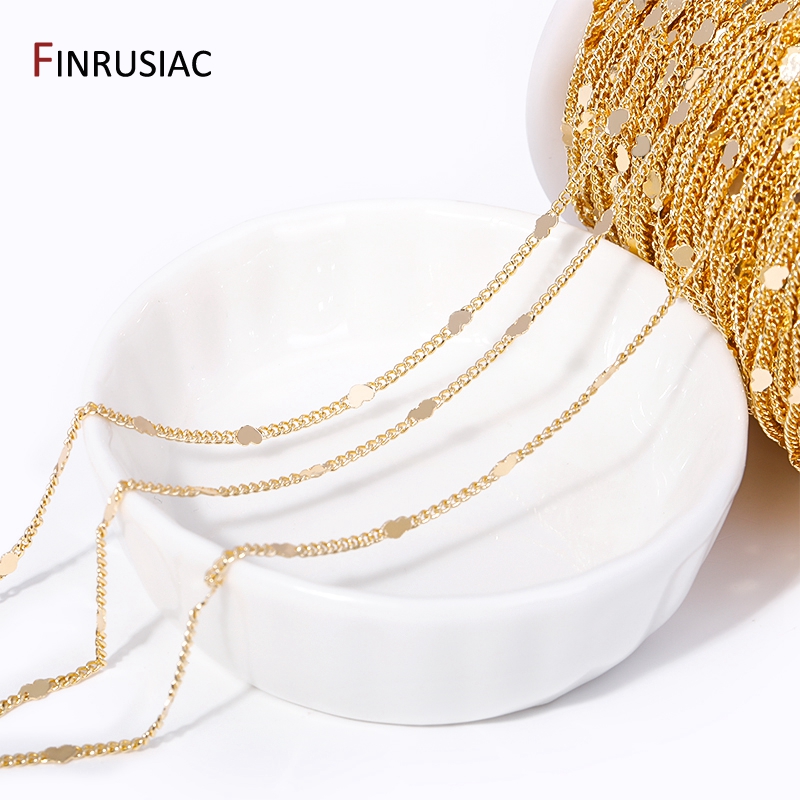14K pozłacany mosiądz cekinowe – Chain Roll Cable recenzja i cena
