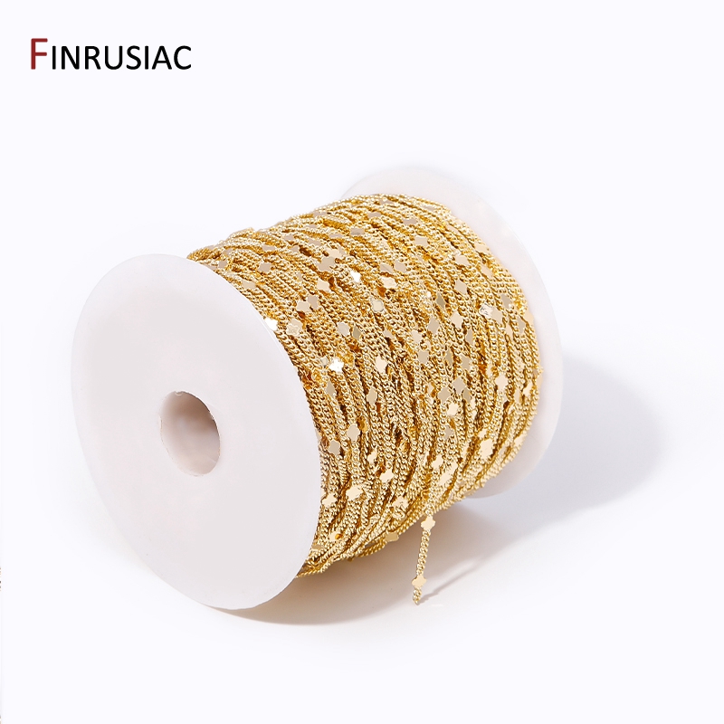 14K pozłacany mosiądz cekinowe – Chain Roll Cable recenzja i cena