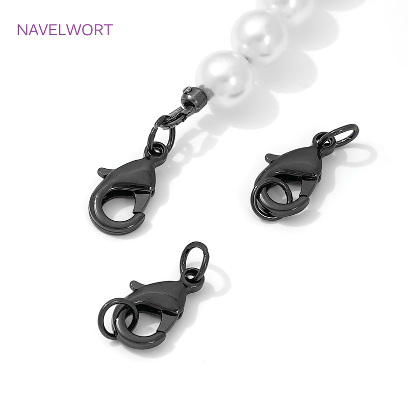 Czarny mosiężny karabińczyk i  – Jewelry Making Articles recenzja i cena